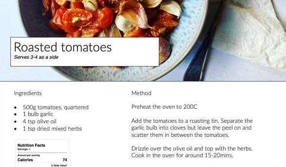 Nutritionist recipe creation